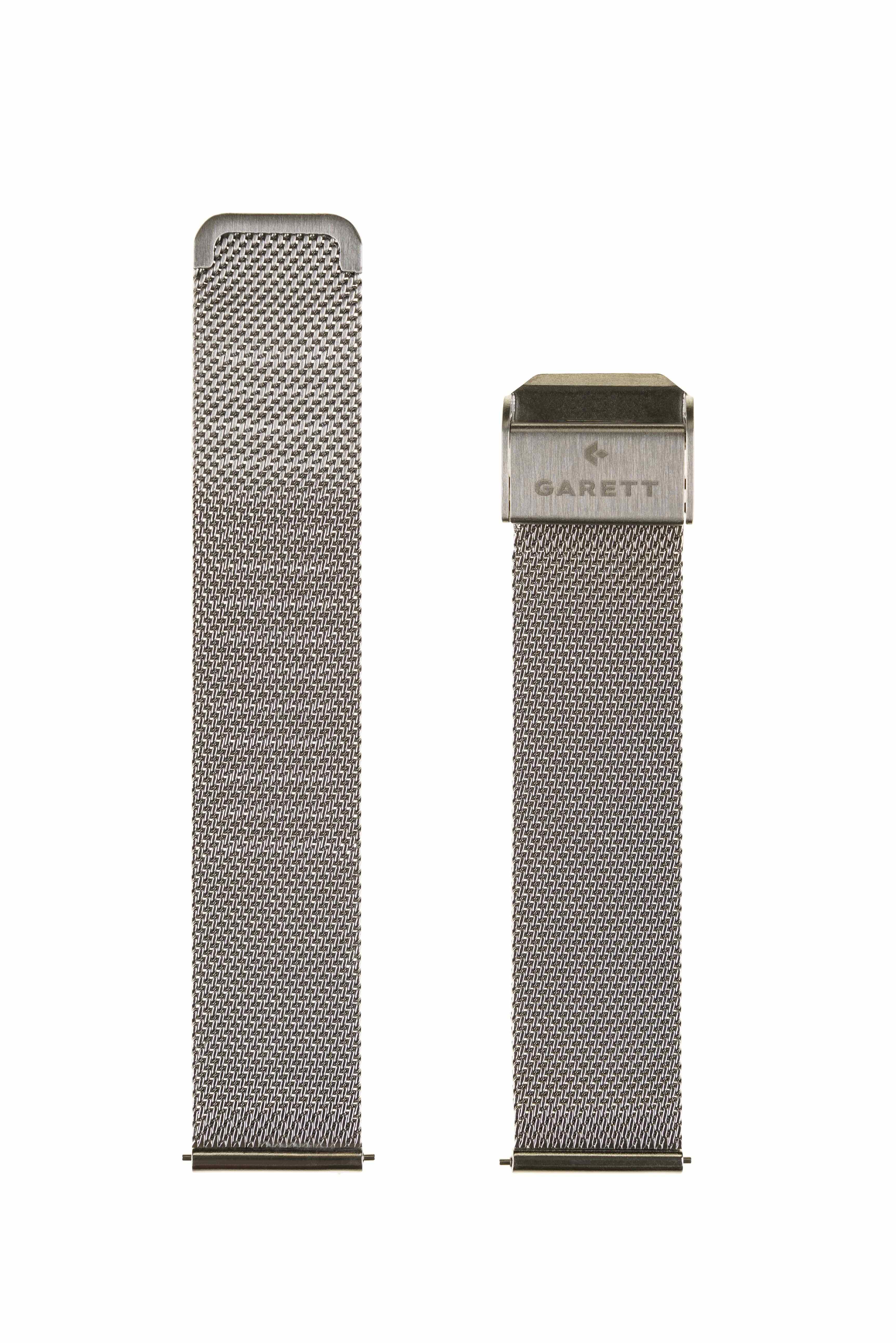 Garett univerzální řemínek 18 mm, stříbrný kovový, typ Mesh