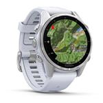 Garmin fenix 8 – 43 mm, AMOLED, SIlver/Whitestone, silikonový řemínek