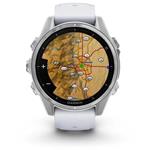 Garmin fenix 8 – 43 mm, AMOLED, SIlver/Whitestone, silikonový řemínek