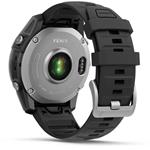 Garmin fenix® E – 47 mm, AMOLED, nerezová ocel, černý silikonový řemínek