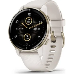 Garmin Venu 2 Plus, krémovo zlatá luneta z nehrdzavejúcej ocele, puzdro a silikónový remienok
