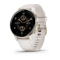 Garmin Venu  2 Plus, nerezová luneta Cream Gold, pouzdro a silikonový řemínek White