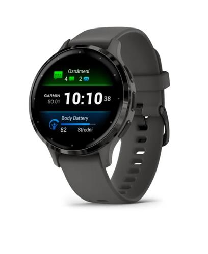 Garmin Venu 3S, bridlicová/šedá, silikónový remienok