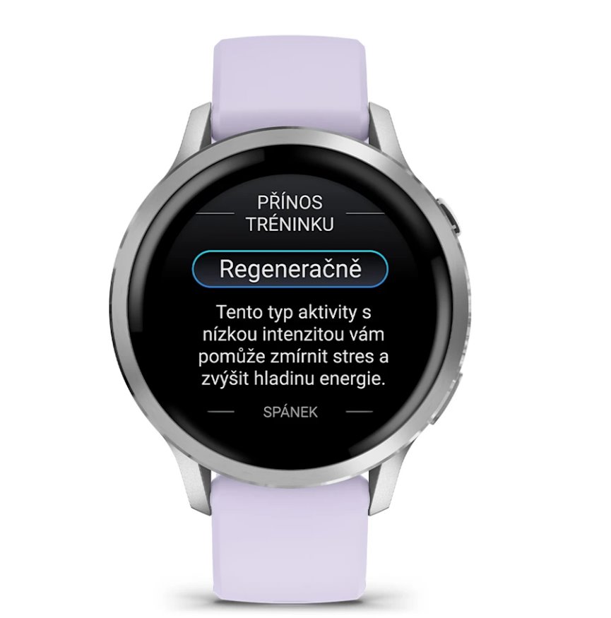 Garmin Venu 4 41mm, Silver / Periwinkle silikonový řemínek