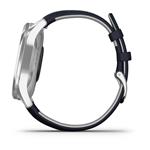 Garmin vivomove® Luxe, Silver s tmavomodrou farbou talianskym koženým pásikom 010-02241-20