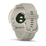 Garmin vivomove Trend, Nerezová luneta Cream Gold, silikonový řemínek