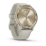Garmin vivomove Trend, Nerezová luneta Cream Gold, silikonový řemínek