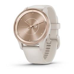 Garmin vivomove Trend, Nerezová luneta Peach Gold, pouzdro Ivory, silikonový