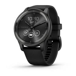 Garmin vivomove Trend, Nerezová luneta Slate, pouzdro Black, silikonový řemínek