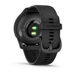 Garmin vivomove Trend, nerezová oceľ Slate lunette, čierne puzdro, silikónový remienok