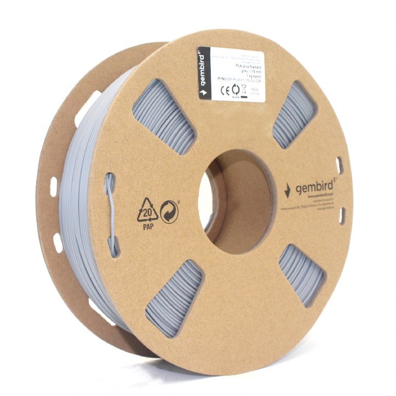 Gembird filament PLA 1.75mm 1kg, sivá 3DP-PLA1.75-01-GR