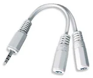 Gembird jack 3,5 mm na 2x3,5 mm M/F, 10 cm, audio