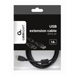 GEMBIRD Kabel USB 2.0 A-A prodlužovací 1,8m Premium (černý, ferit)