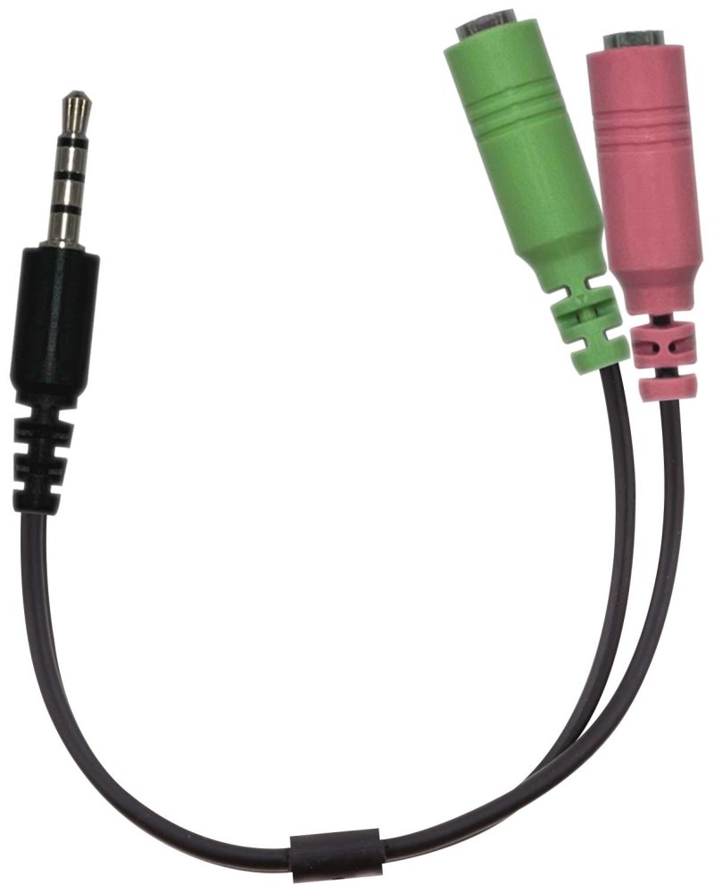 GENIUS ACC-100 audio adaptér 2x samica 3,5 mm jack na 1x samec 3,5" jack