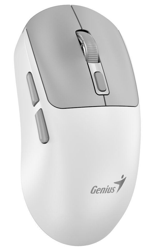 GENIUS NX-8260S BT White/ 2400 dpi/ bezdrátová/ duální BT+2,4GHz/ tichá/ rychlé nabíjení/ ultralehká/ Copilot/ bílošedá