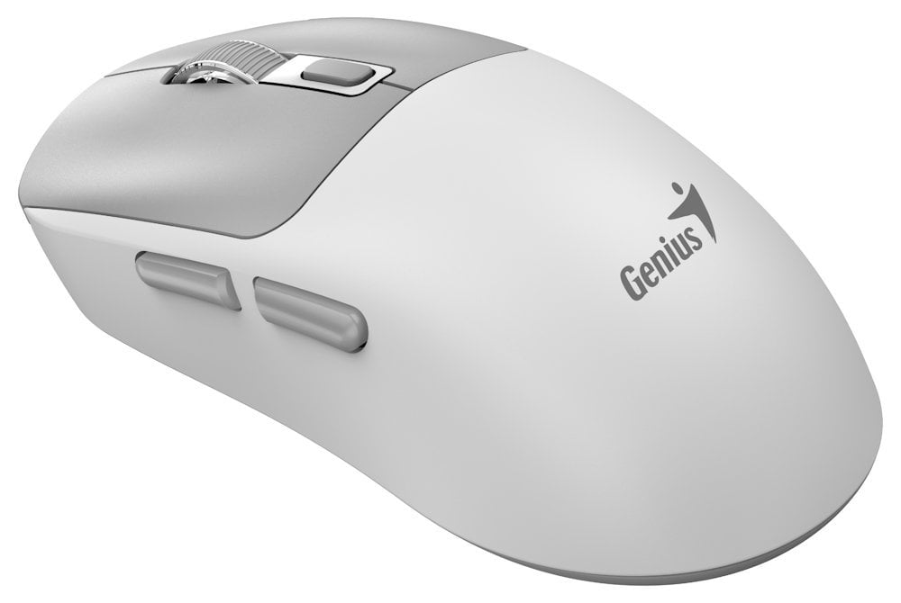 GENIUS NX-8260S BT White/ 2400 dpi/ bezdrátová/ duální BT+2,4GHz/ tichá/ rychlé nabíjení/ ultralehká/ Copilot/ bílošedá