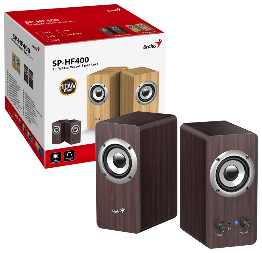Genius SP-HF400 Dark Brown 2.0/10W Dark Wood