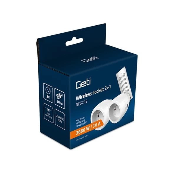 Geti spínacia bezdrôtová zásuvka RCS212 2+1