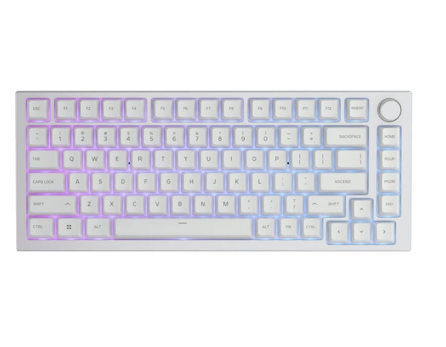 Glorious GMMK Pro White Ice 75% TKL - základná doska, ANSI-Layout, strieborná