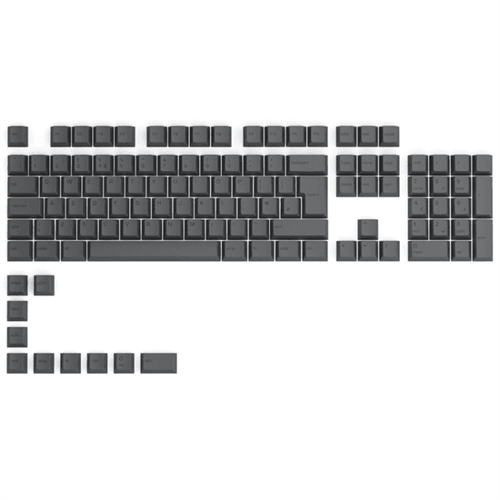 Glorious GPBT Keycaps - 115 PBT Keycaps, ISO, UK-Layout, Black Ash