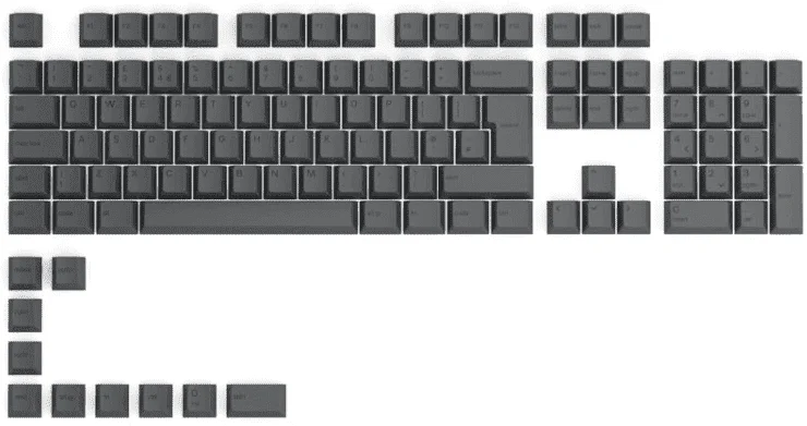 Glorious GPBT Keycaps - 115 PBT Keycaps, ISO, UK-Layout, Black Ash