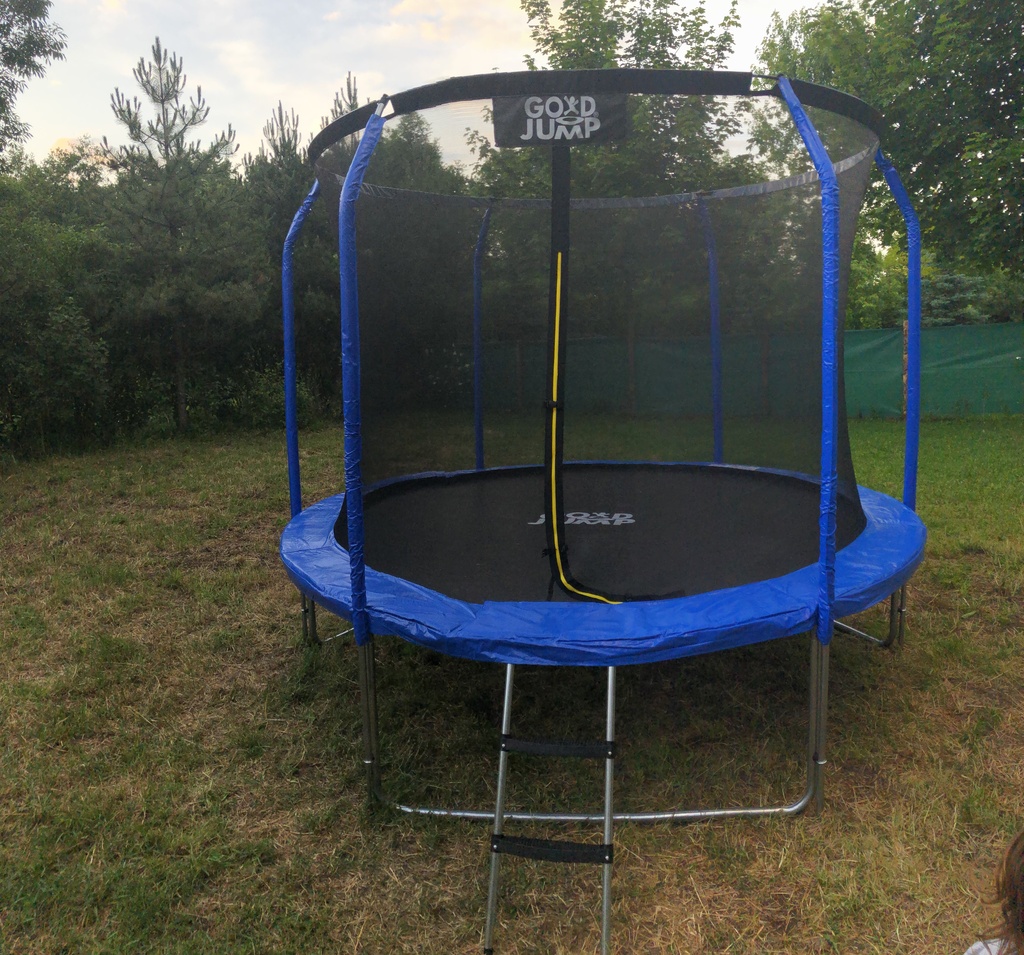 GoodJump 3UPVC modrá trampolína 305 cm s ochrannou sítí + žebřík - Inside