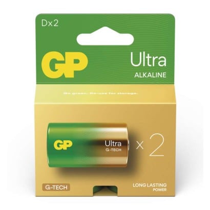 GP alkalická baterie ULTRA D velké mono (LR20) 2pack