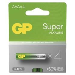 GP baterie Super Alkaline LR03 (AAA, mikrotužka), blistr 4 kusy