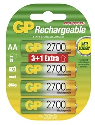 GP Nabíjecí baterie NiMH 2700 mAh R03 (AA) 4Ks (3+1 zdarma)