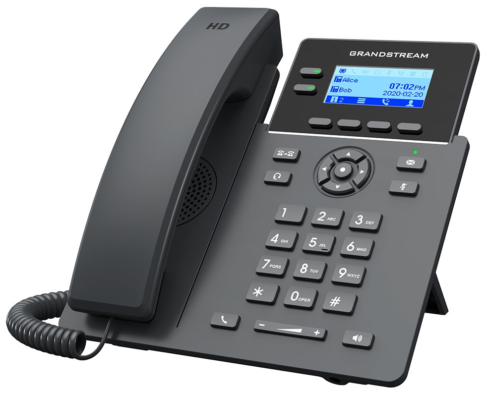 Grandstream GRP2602W/ VoIP telefon/ 2,21" podsvícený grafický display/ 4x SIP/ 2x LAN 10/100 Mbps/ PoE/ WiFi/ GDMS
