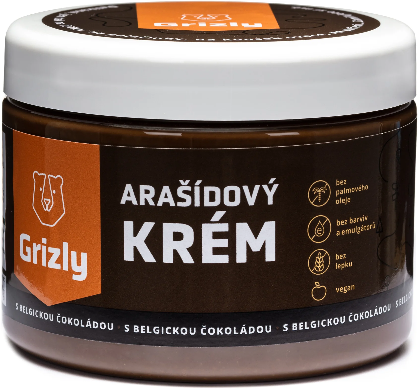 GRIZLY Arašídové máslo s belgickou hořkou čokoládou 500 g