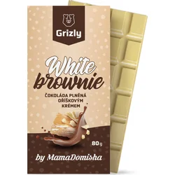 GRIZLY Čokoláda bílá White brownie by MamaDomisha, 80 g