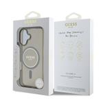 Guess IML Glitter Ring MagSafe zadný kryt pre iPhone 16 Black