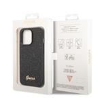 Guess PC/TPU Glitter Flakes Metal Logo Back Cover pre iPhone 14 Pro Black