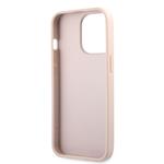 Guess PU 4G Kovový zadný kryt s logom pre iPhone 13 Pro Max Pink