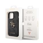 Guess PU 4G Metal Logo Zadní Kryt pro iPhone 14 Pro Max Grey