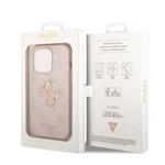 Guess PU 4G Metal Logo Zadní Kryt pro iPhone 15 Pro Pink