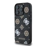 Guess PU 4G Peony MagSafe zadný kryt pre iPhone 16 Pro Max Black