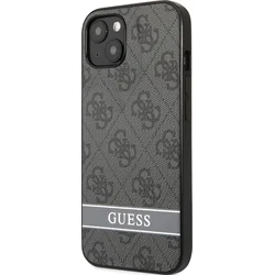 Guess PU 4G Stripe Zadní Kryt pro iPhone 13 Grey