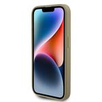Guess PU Fixed Glitter 4G Metal Logo Zadní Kryt pro iPhone 15 Pro Gold