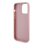 Guess PU Fixed Glitter 4G Metal Logo Zadní Kryt pro iPhone 15 Pro Max Pink