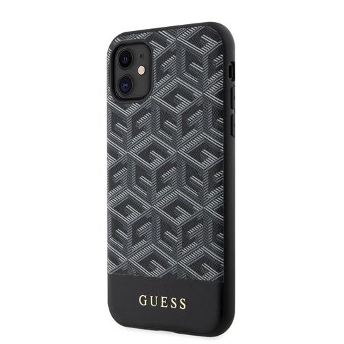 Guess PU G Cube MagSafe Zadní Kryt pro iPhone 11 Black
