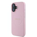 Guess PU Grained Classic Logo MagSafe Zadní Kryt pro iPhone 16 Pink