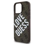 Guess PU kožený zadný kryt 4G Big Love Logo MagSafe pre iPhone 16 Pro Max Brown