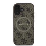 Guess PU kožený zadný kryt 4G Colored Ring MagSafe pre iPhone 16 Plus Brown