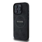 Guess PU kožený zadný kryt 4G Colored Ring MagSafe pre iPhone 16 Pro Max Black