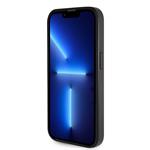 Guess PU Pevný zadný kryt s kovovým logom 4G Glitter pre iPhone 15 Pro Max Black