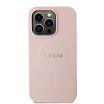Guess PU Saffiano MagSafe Zadní Kryt pro iPhone 15 Pro Pink