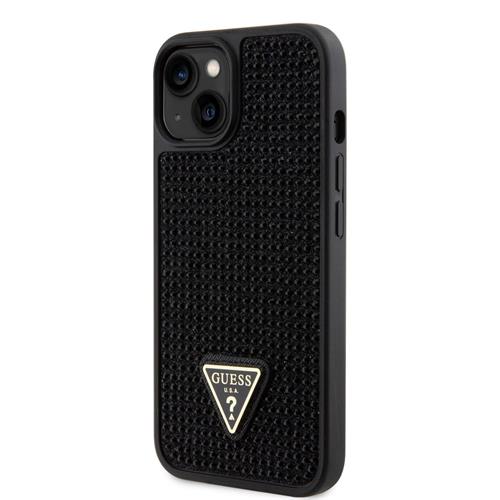 Guess Rhinestones Triangle Metal Logo Kryt pro iPhone 14 Black