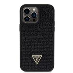 Guess Rhinestones Triangle Metal Logo Kryt pro iPhone 14 Pro Max Black